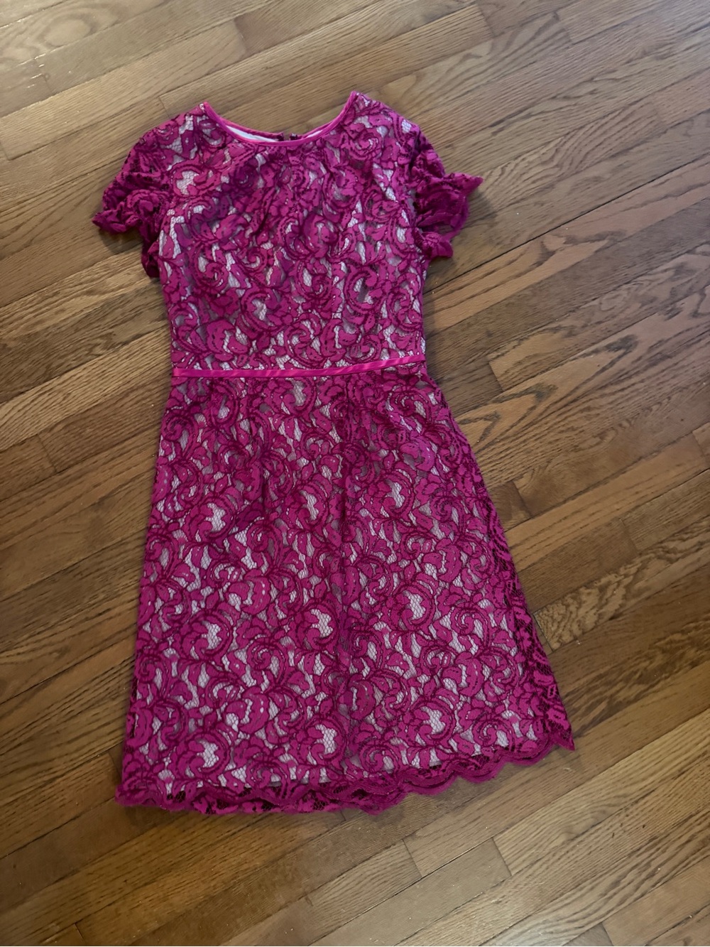 Women’s size 4 Pink Lace Fit-and-Flare Dress